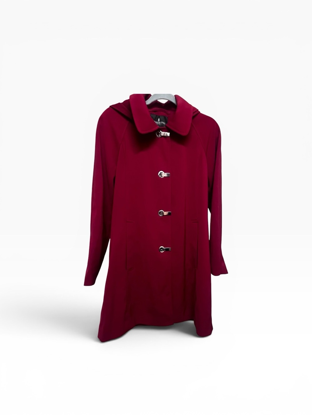 London Fog Women's Raspberry Hooded Trench Coat - Picture 4 of 6